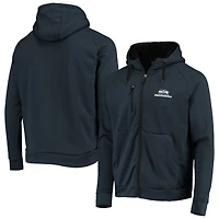 Chandail à capuchon raglan Seattle Seahawks Shag Tri-Blend glissière complète pour hommes Dunbrooke College Navy