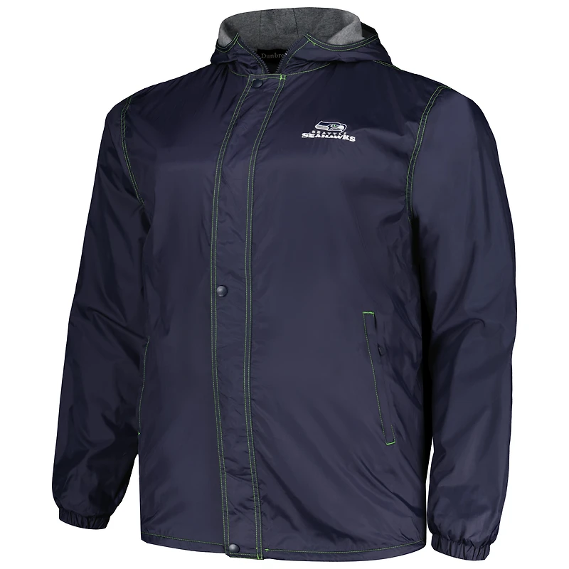 Veste entièrement zippée Dunbrooke Navy Seattle Seahawks Big & Tall Legacy Stadium pour hommes