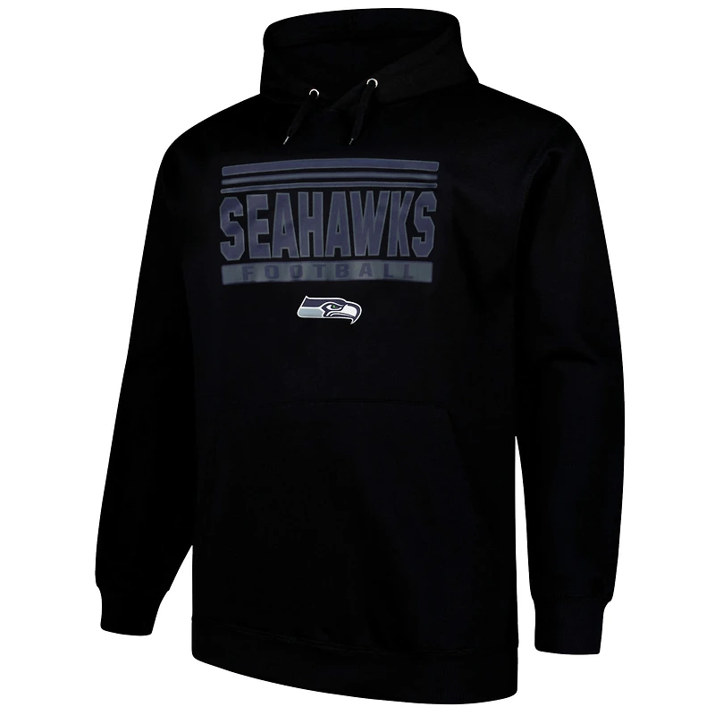 Sweat à capuche Fanatics pour hommes, noir, Seattle Seahawks, grande taille, Pop