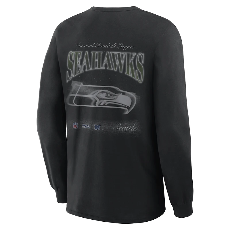 T-shirt à manches longues Fanatics Black Seattle Seahawks Midnight Falls pour homme