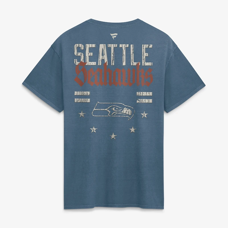 Men's Fanatics  Blue Seattle Seahawks Washed Americana T-Shirt
