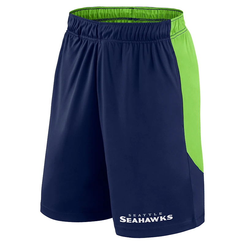 Short de lancement Fanatics College Navy/Neon Green Seattle Seahawks Big & Tall pour hommes