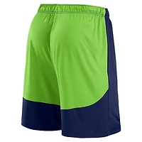 Short de lancement Fanatics College Navy/Neon Green Seattle Seahawks Big & Tall pour hommes
