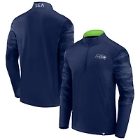 Veste Fanatics College Navy/Vert Fluo pour hommes Seattle Seahawks Defender Quarter-Zip
