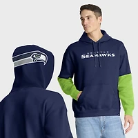 Men's Fanatics College Navy/Neon Green Seattle Seahawks Helmet Pullover Hoodie