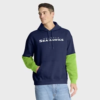 Men's Fanatics College Navy/Neon Green Seattle Seahawks Helmet Pullover Hoodie