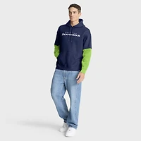 Men's Fanatics College Navy/Neon Green Seattle Seahawks Helmet Pullover Hoodie