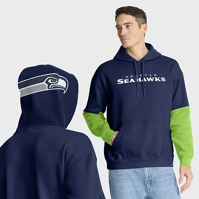 Men's Fanatics College Navy/Neon Green Seattle Seahawks Helmet Pullover Hoodie