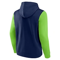 Sweat à capuche Fanatics College Navy/Neon Green Seattle Seahawks Outline pour homme