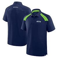 Men's Fanatics College Navy Seattle Seahawks Back Around Raglan Polo