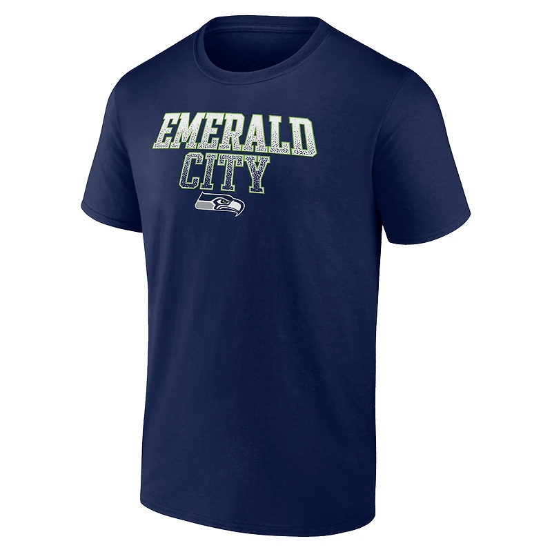 Men's Fanatics College Navy Seattle Seahawks Big & Tall Emerald City Statement T-Shirt
