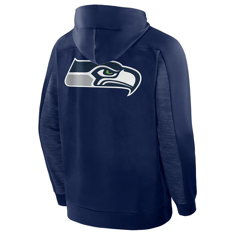 Men's Fanatics College Navy Seattle Seahawks Checkdown Pass Full-Zip Hoodie