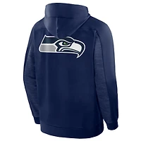 Men's Fanatics College Navy Seattle Seahawks Checkdown Pass Full-Zip Hoodie