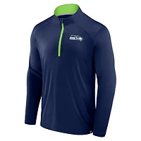 Men's Fanatics College Navy Seattle Seahawks Defender Long Sleeve Quarter-Zip Jacket