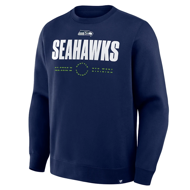 Sweat-shirt Fanatics College Navy pour homme, coupe classique, des Seattle Seahawks