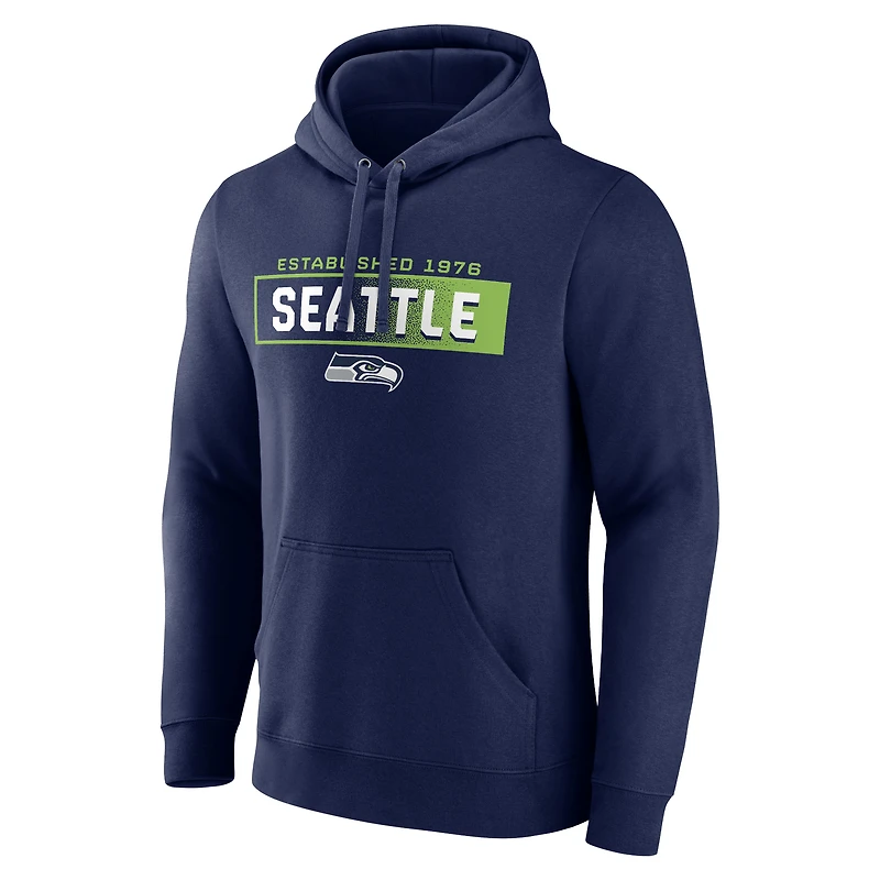 Sweat à capuche Fanatics College Navy Seattle Seahawks Down The Field pour hommes