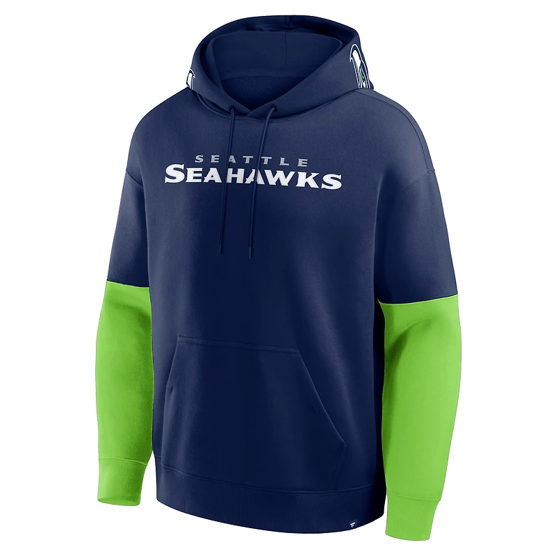 Sweat à capuche Fanatics College Navy pour homme avec casque des Seattle Seahawks