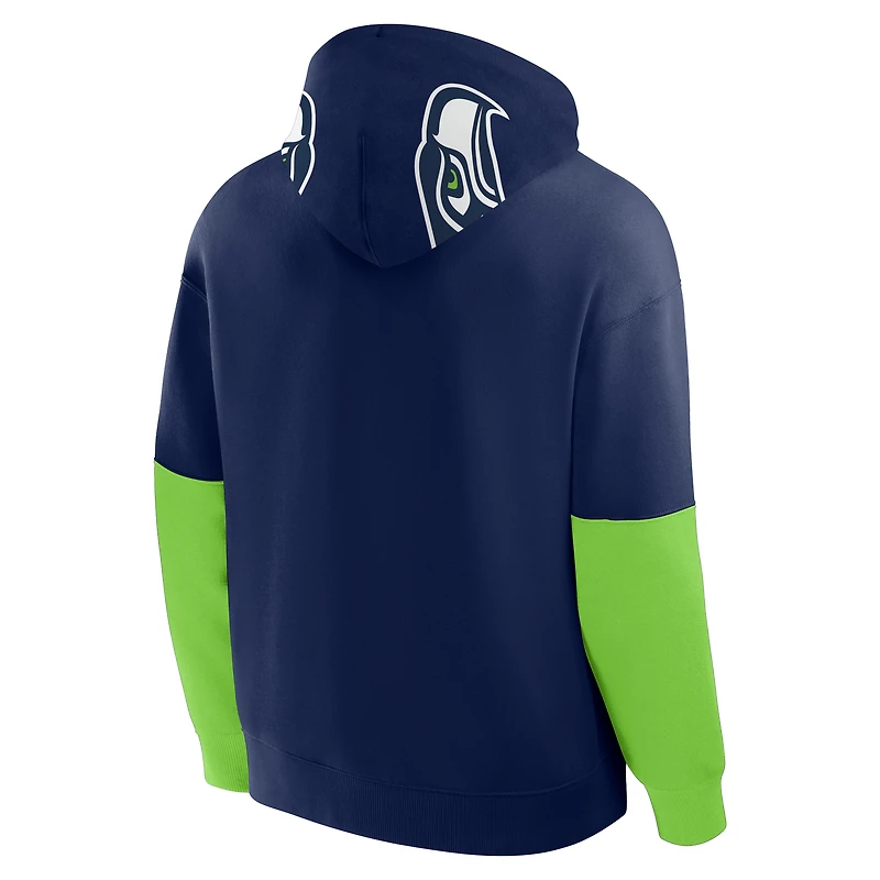 Sweat à capuche Fanatics College Navy pour homme avec casque des Seattle Seahawks