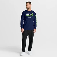 Men's Fanatics College Navy Seattle Seahawks Hometown Sweep Legacy Long Sleeve T-Shirt