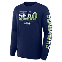 Men's Fanatics College Navy Seattle Seahawks Hometown Sweep Legacy Long Sleeve T-Shirt