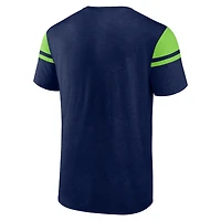 T-shirt Fanatics College Navy Seattle Seahawks Old School Play Slub pour hommes