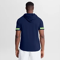Men's Fanatics College Navy Seattle Seahawks Optimal Play Short Sleeve Hooded T-Shirt