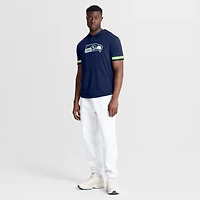 Men's Fanatics College Navy Seattle Seahawks Optimal Play Short Sleeve Hooded T-Shirt