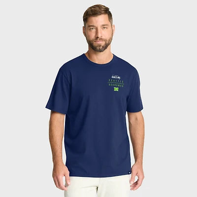 Men's Fanatics College Navy Seattle Seahawks Passing Pocket Legacy T-Shirt