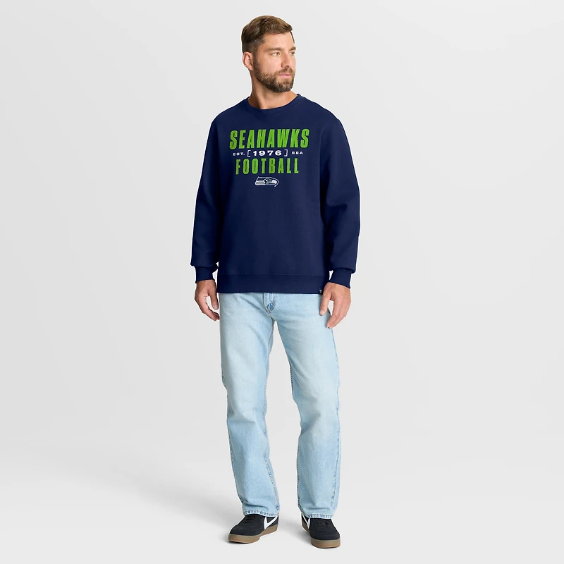 Men's Fanatics College Navy Seattle Seahawks Powerful Throw Legacy Pullover Sweatshirt