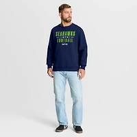 Men's Fanatics College Navy Seattle Seahawks Powerful Throw Legacy Pullover Sweatshirt