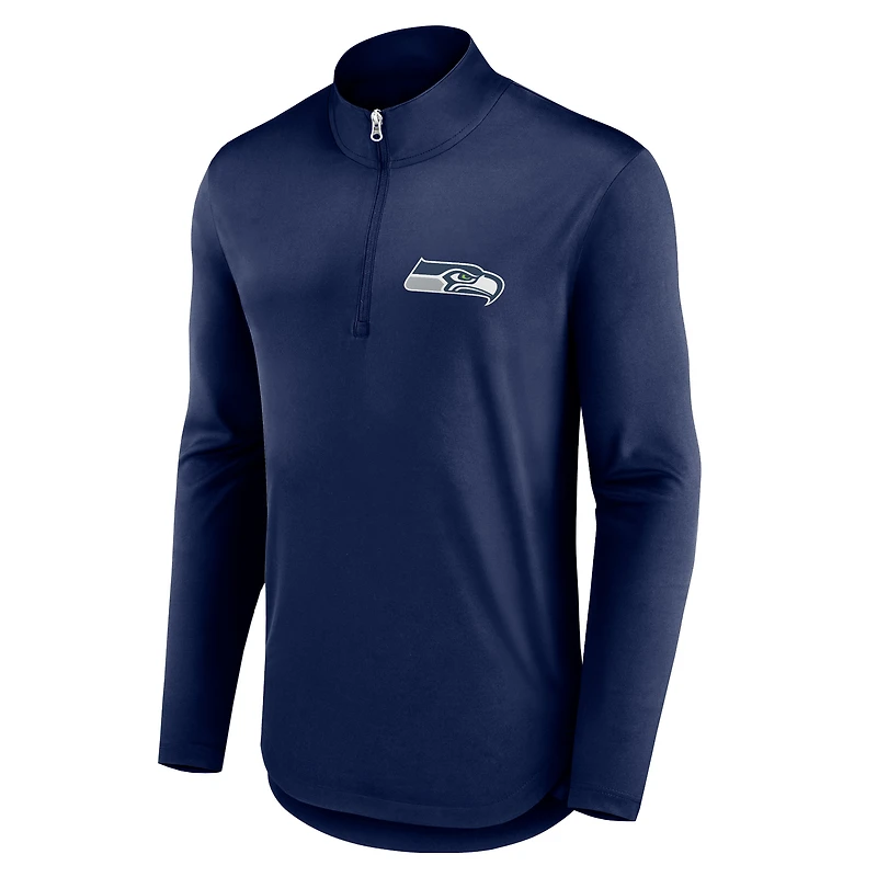 Haut à quart de zip Fanatics College Navy Seattle Seahawks Quarterback pour hommes