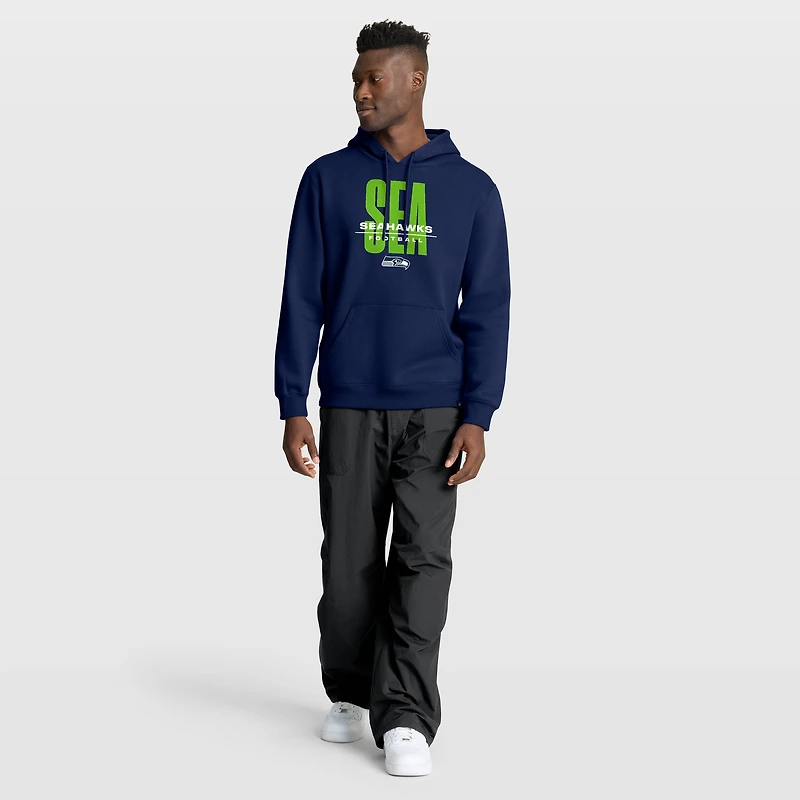 Men's Fanatics College Navy Seattle Seahawks Right Tackle Legacy Pullover Hoodie