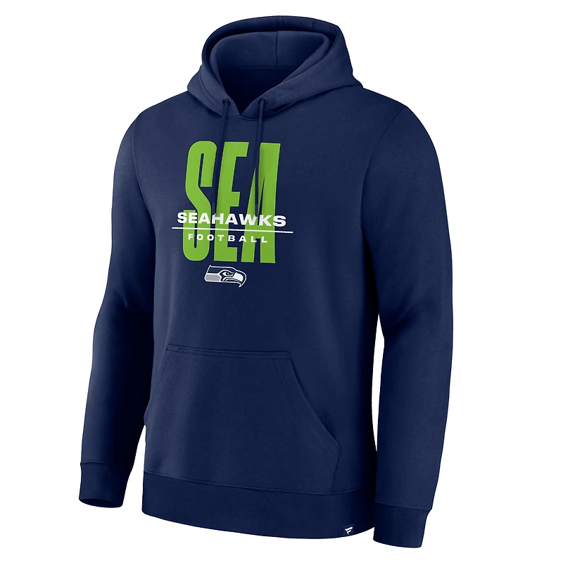 Men's Fanatics College Navy Seattle Seahawks Right Tackle Legacy Pullover Hoodie