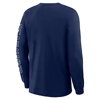 T-shirt à manches longues Fanatics College Navy pour homme, Seattle Seahawks Sweep Legacy