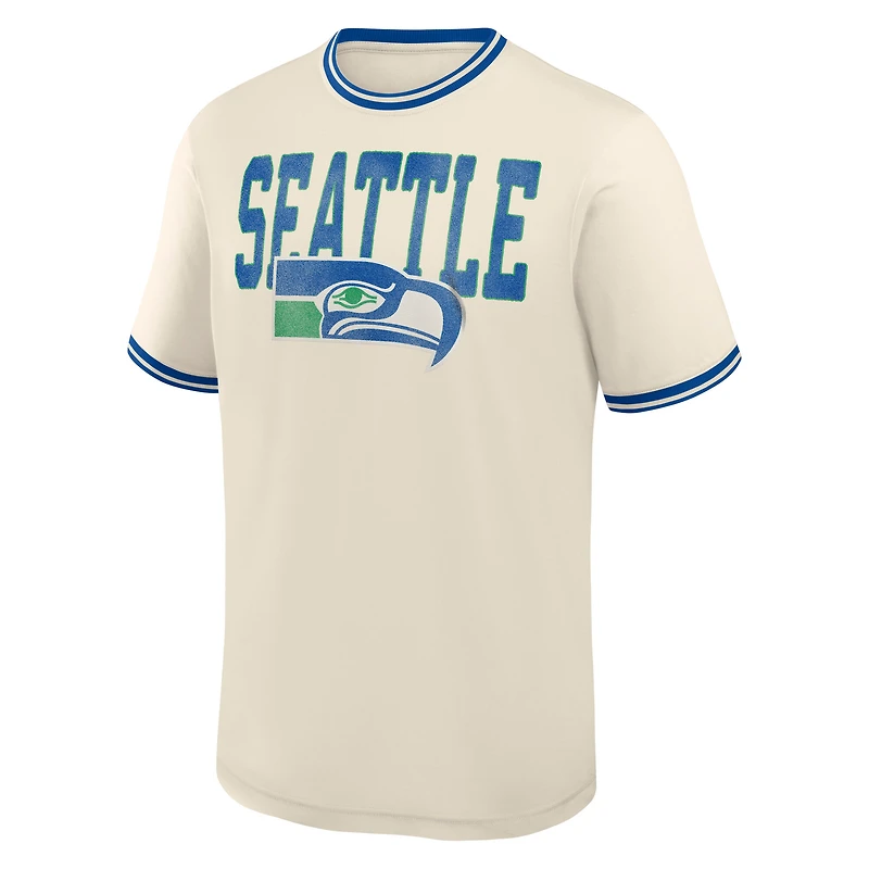 Men's Fanatics  Cream Seattle Seahawks Ringer T-Shirt