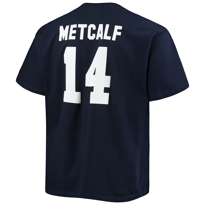 Men's Fanatics DK Metcalf College Navy Seattle Seahawks Big & Tall Player Name Number T-Shirt