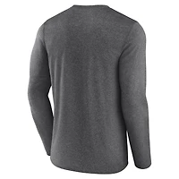 Men's Fanatics  Heather Charcoal Seattle Seahawks Blackout Long Sleeve T-Shirt
