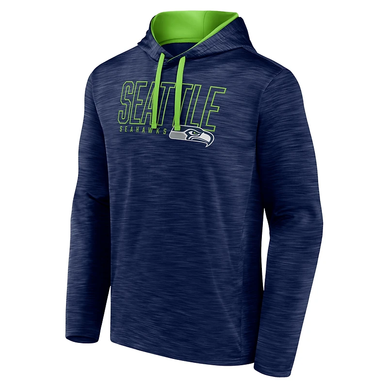 Sweat à capuche avec crochet et échelle pour hommes Fanatics Heather College Navy Seattle Seahawks