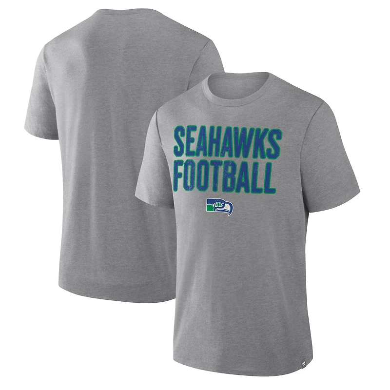Men's Fanatics Heather Gray Seattle Seahawks First Down Tribute Tri-Blend T-Shirt