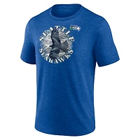 T-shirt à trois mélanges Fanatics Heathered Royal Seattle Seahawks Sporting Chance pour hommes