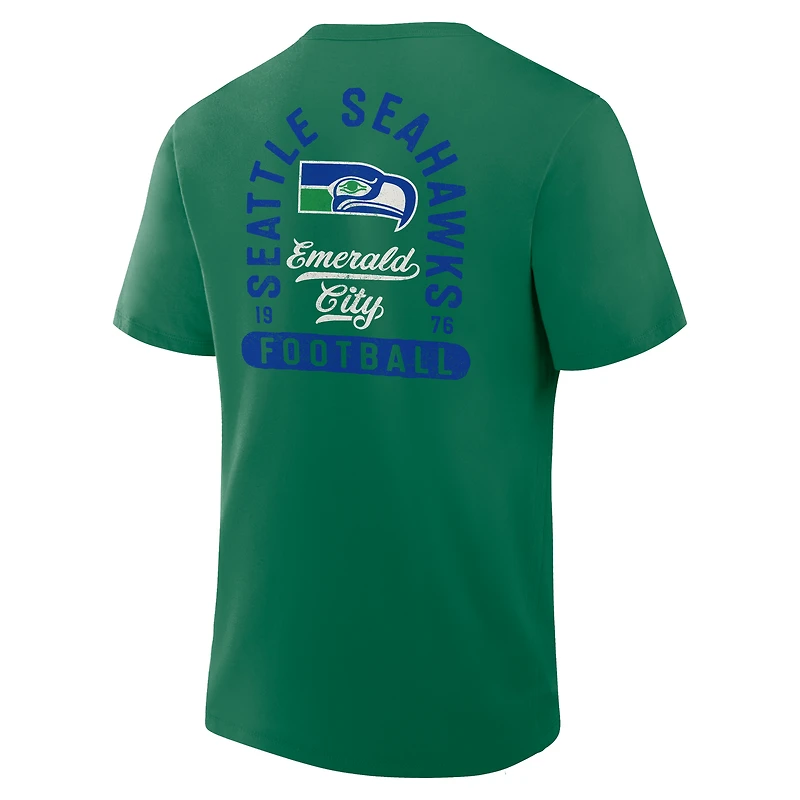 Men's Fanatics Kelly Green Seattle Seahawks Fluid Motion Legacy T-Shirt