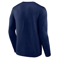 T-shirt à manches longues avec logo Fanatics Navy Seattle Seahawks Big & Tall pour hommes