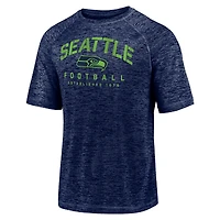 T-shirt à teinture spatiale raglan Fanatics Navy Seattle Seahawks Shade Battle Ready pour hommes