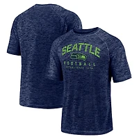 Men's Fanatics Navy Seattle Seahawks Shade Battle Ready Raglan Space-Dye T-Shirt