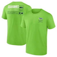 T-shirt Fanatics pour homme, vert fluo, avec statistiques répétées des Seattle Seahawks