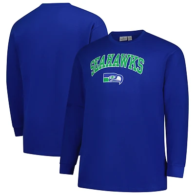T-shirt thermique à manches longues rétro Fanatics Royal Seattle Seahawks pour homme, grande taille