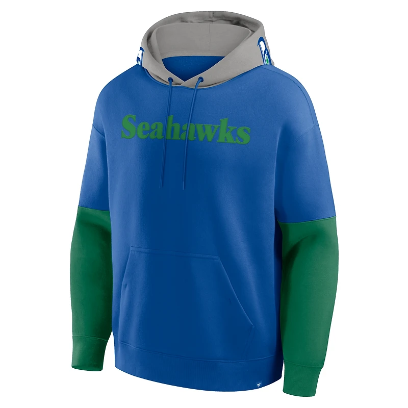 Sweat à capuche rétro Fanatics Royal Seattle Seahawks pour homme