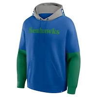 Sweat à capuche rétro Fanatics Royal Seattle Seahawks pour homme