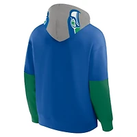 Men's Fanatics Royal Seattle Seahawks Helmet Retro Pullover Hoodie