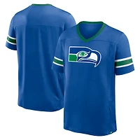 T-shirt col V Hashmark Premium Fanatics Royal Seattle Seahawks pour homme